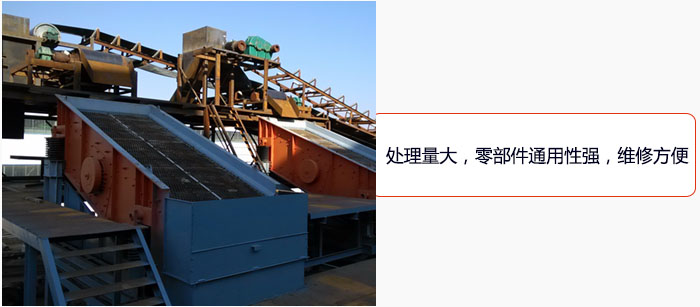 圓振動篩處理量大，零部件通用性強，維修方便。