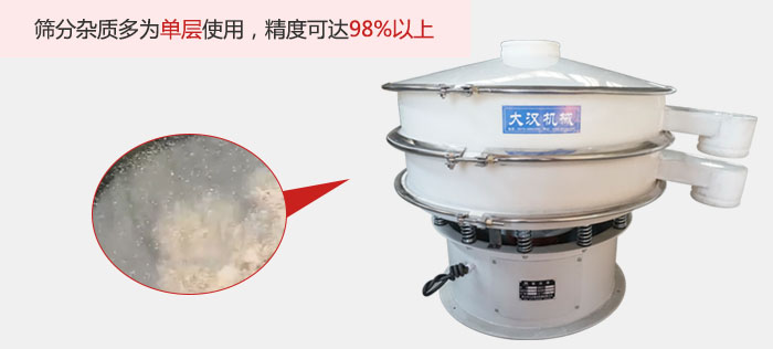 塑料振動(dòng)篩篩分雜質(zhì)多用與單層篩網(wǎng)使用。