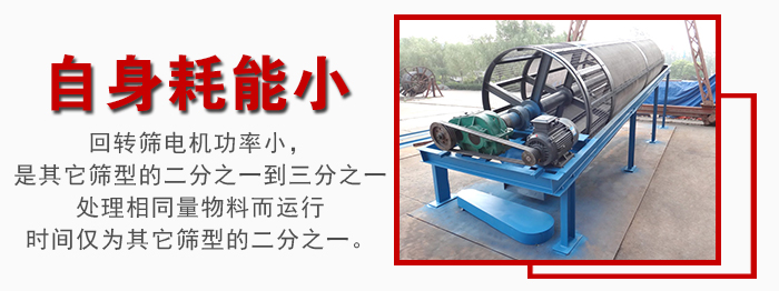 滾筒篩耗能小，使用壽命長，維修方便