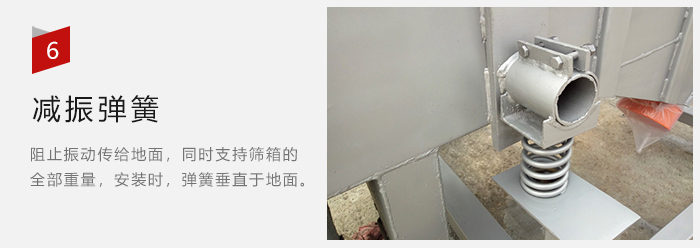 減振彈簧為減少篩箱與支撐裝置之間的摩擦而產(chǎn)生。